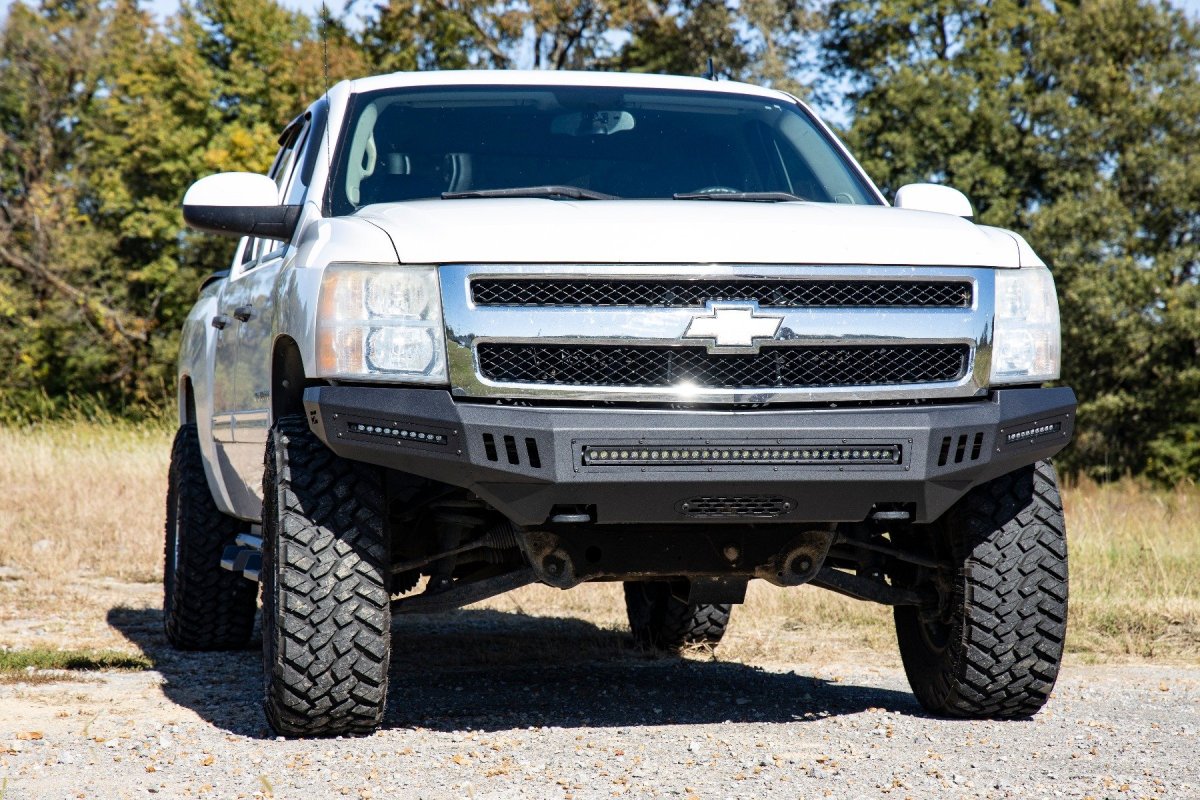 Chevrolet Silverado 1500 Front Bumper - Rough Country - High Clearance - Flat Black - '07-'13